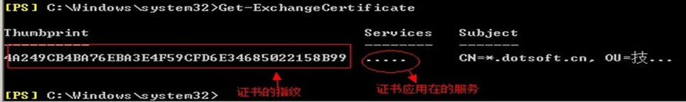 exchange启用证书指令