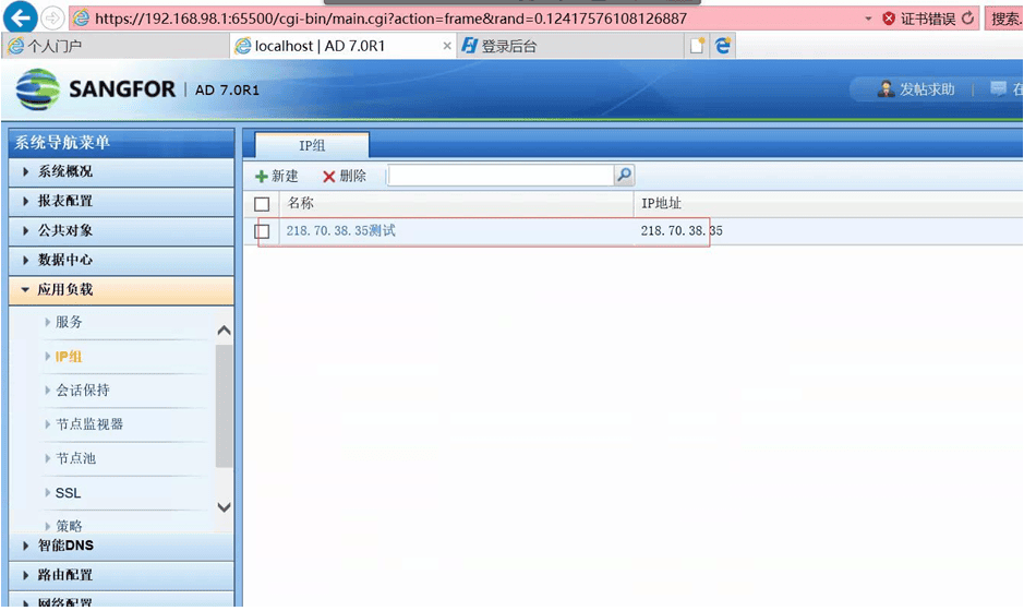 添加外网 IP 组图示