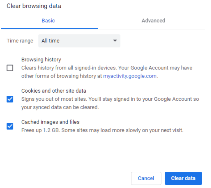 清除浏览器缓存与数据