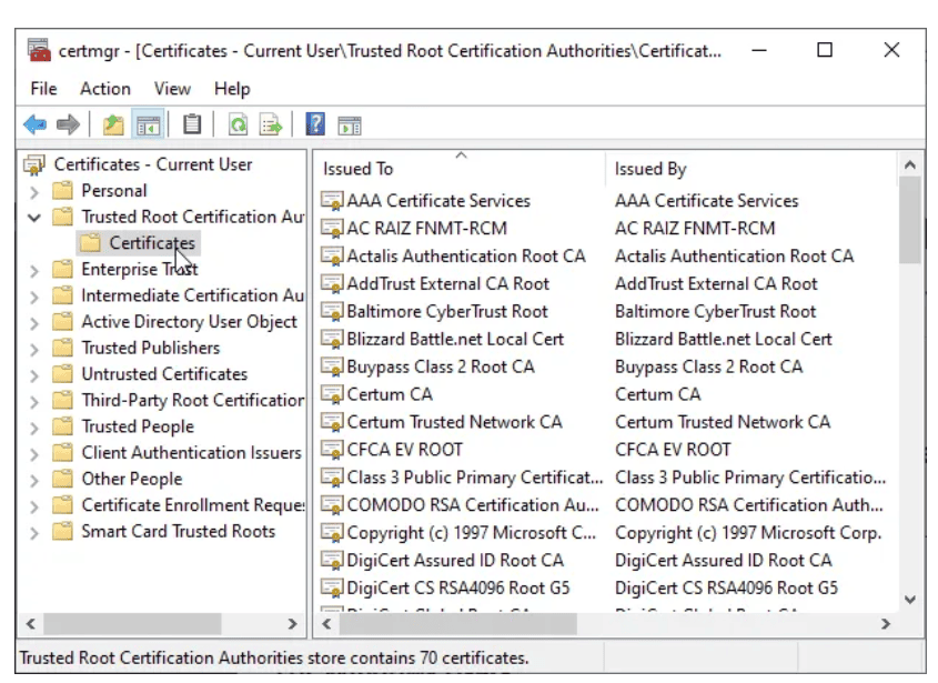 删除Windows系统证书