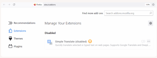 排除浏览器扩展程序冲突