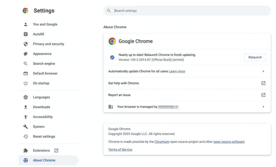 执行浏览器版本校验与更新