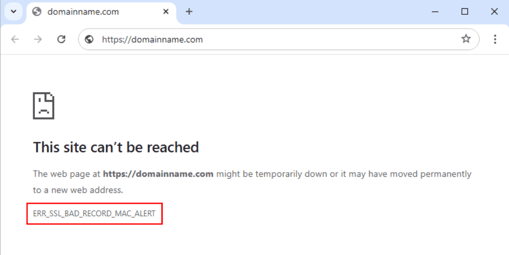 err_ssl_bad_record_mac_alert 错误