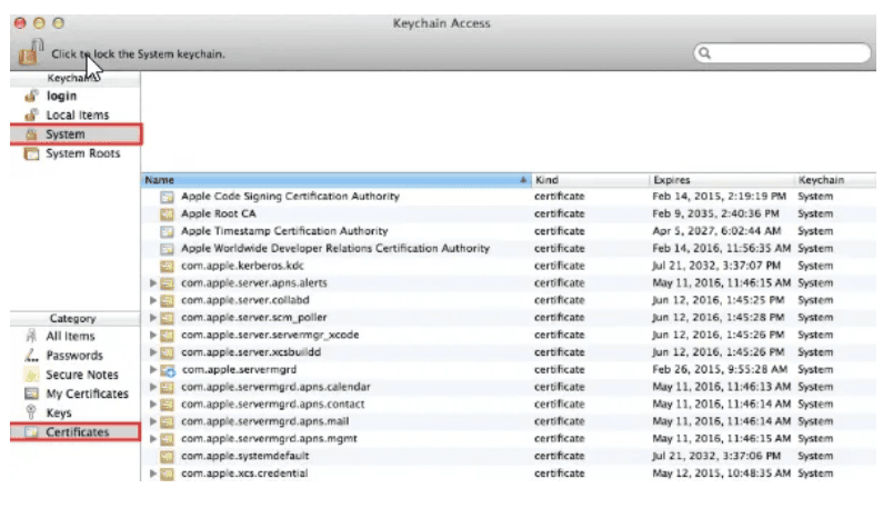 删除Mac系统证书
