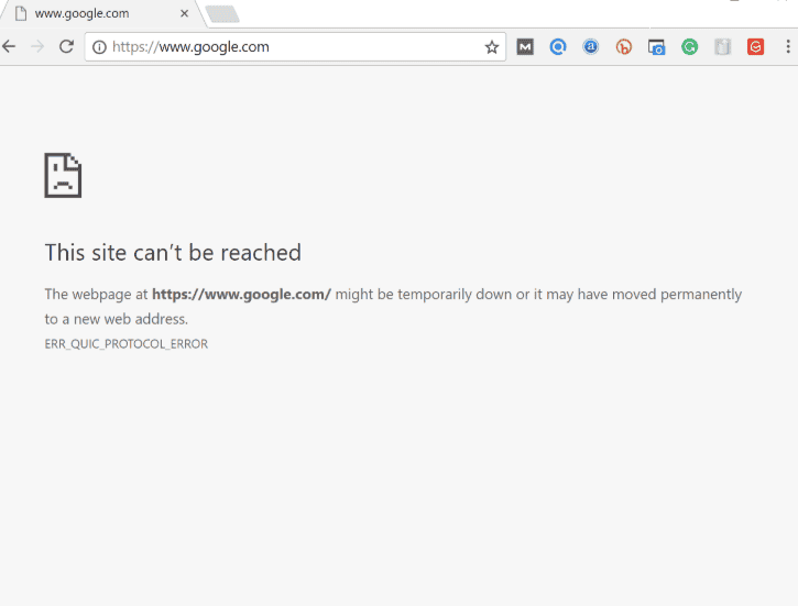 什么是 ERR_QUIC_PROTOCOL_ERROR