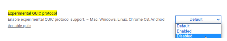 禁用谷歌的 QUIC 协议
