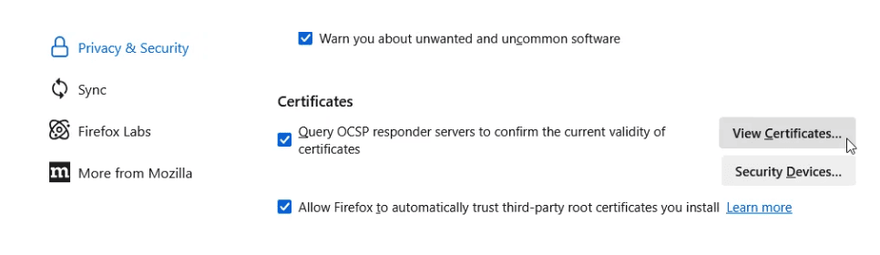 找到「证书」→「查看证书」